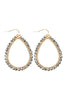 HDE2856 - WIRE TEARDROP GLASS BEADS HOOK EARRINGS