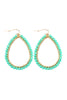 HDE2856 - WIRE TEARDROP GLASS BEADS HOOK EARRINGS