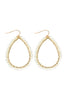 HDE2856 - WIRE TEARDROP GLASS BEADS HOOK EARRINGS