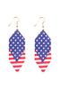 USA ACCENT HEXAGON LAYERED LEATHER DROP EARRINGS