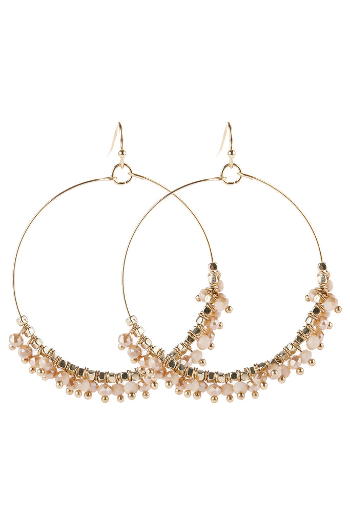 BEADED HOOP DANGLE EARRINGS