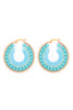 HDE3393 - BOHEMIAN RONDELLE BEADS HOOP EARRINGS