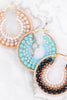 HDE3393 - BOHEMIAN RONDELLE BEADS HOOP EARRINGS