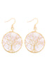 HDE3396 - TREE OF LIFE ROUND HOOK EARRINGS