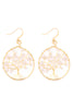 HDE3396 - TREE OF LIFE ROUND HOOK EARRINGS