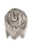 LIGHT GRAY BLANKET FRINGE SCARF