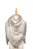 LIGHT GRAY BLANKET FRINGE SCARF