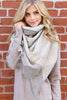 LIGHT GRAY BLANKET FRINGE SCARF