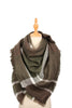 OLIVE BLANKET FRINGE SCARF