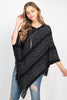 WAVE PATTERN STRIPE PONCHO