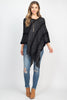 WAVE PATTERN STRIPE PONCHO