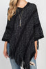 WAVE PATTERN STRIPE PONCHO