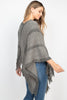 WAVE PATTERN STRIPE PONCHO