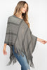 WAVE PATTERN STRIPE PONCHO