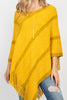 WAVE PATTERN STRIPE PONCHO