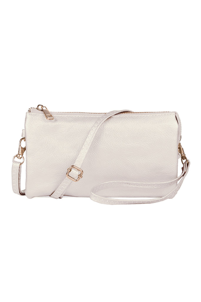 LEATHER CROSSBODY BAG WITH WRISTLET