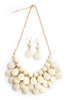 HDN1212 - TEARDROP BUBBLE BIB NECKLACE AND EARRING SET