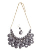 HDN1212 - TEARDROP BUBBLE BIB NECKLACE AND EARRING SET