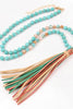 Natural Stone Tassel Pendant Necklace