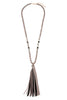 Natural Stone Tassel Pendant Necklace