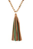 Natural Stone Tassel Pendant Necklace