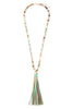 Natural Stone Tassel Pendant Necklace