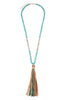 Natural Stone Tassel Pendant Necklace