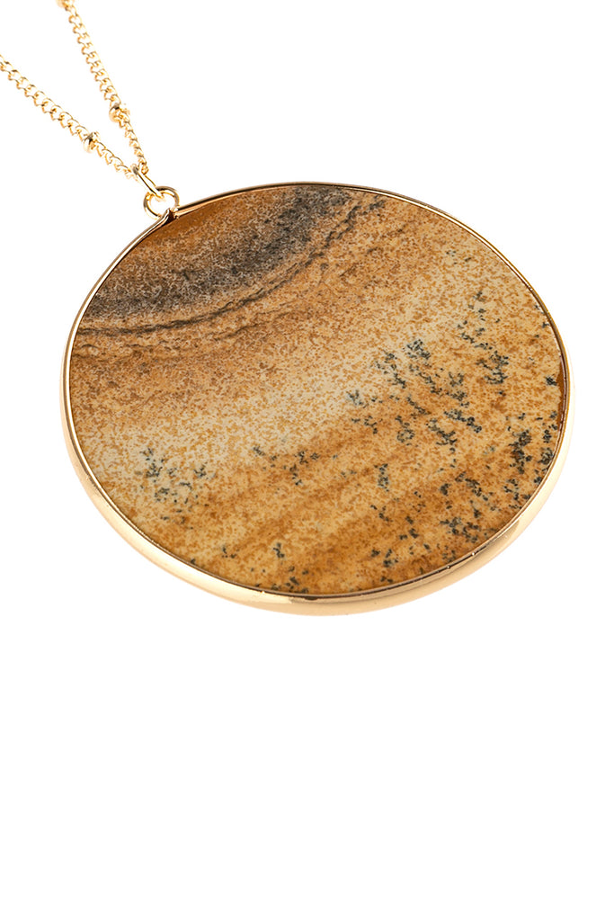 CIRCLE STONE PENDANT NECKLACE