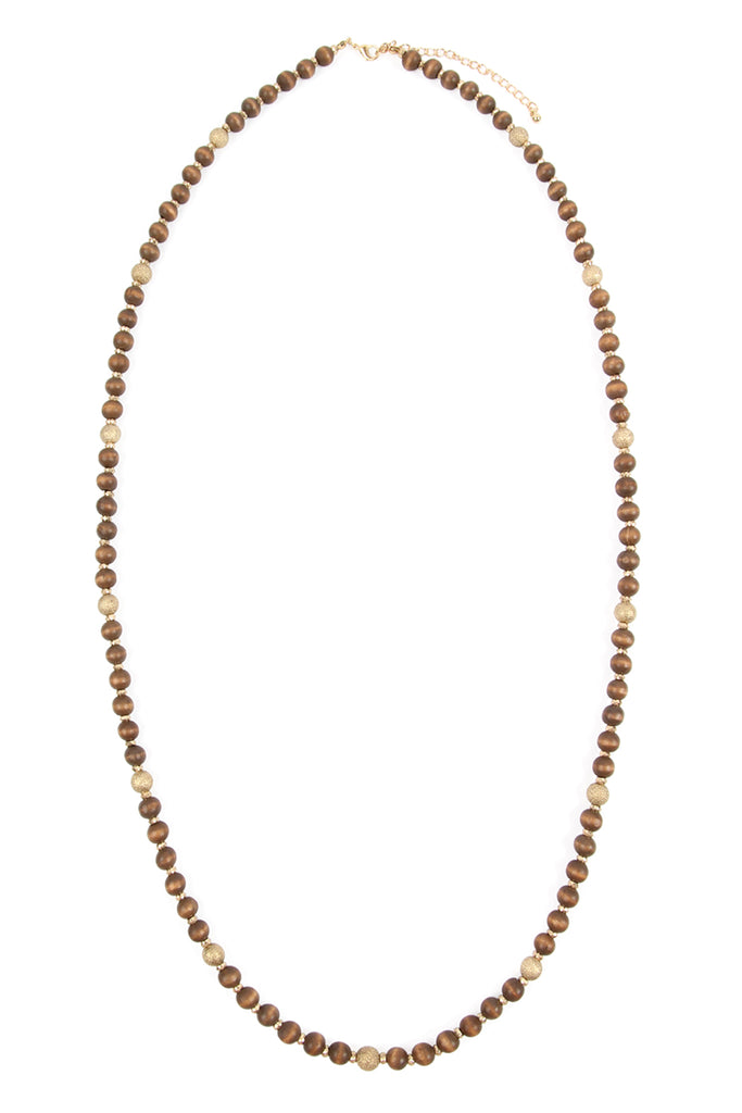 HDN2880 - WOOD BEAD NECKLACE