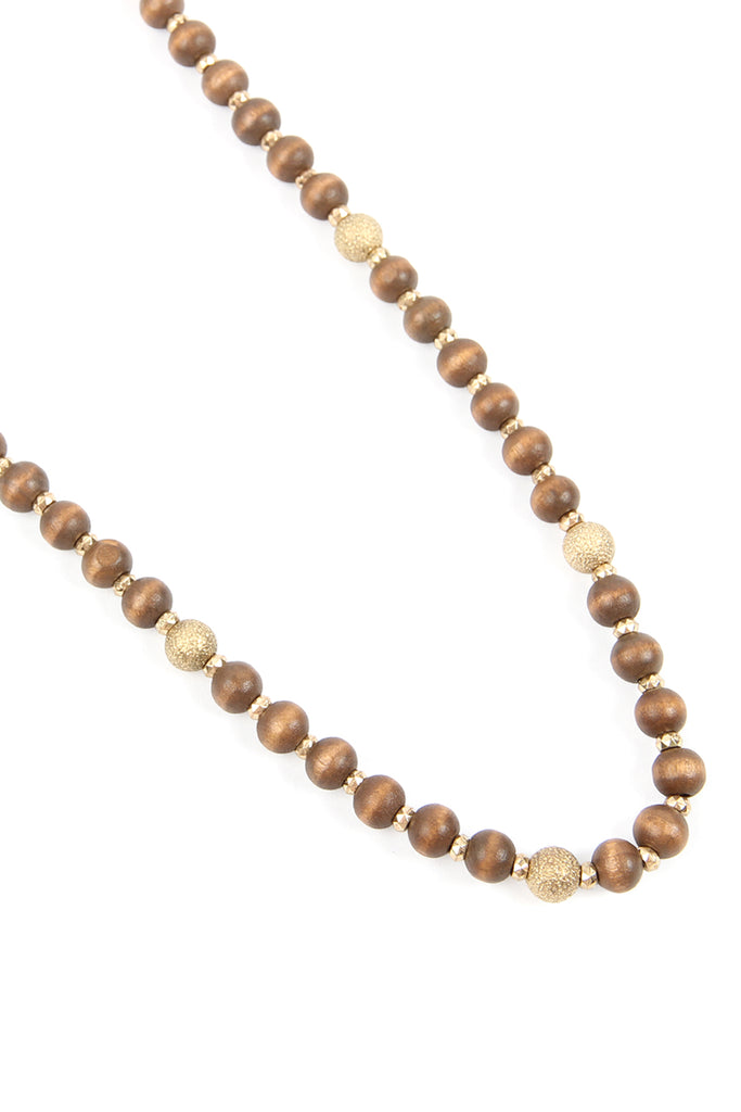 HDN2880 - WOOD BEAD NECKLACE