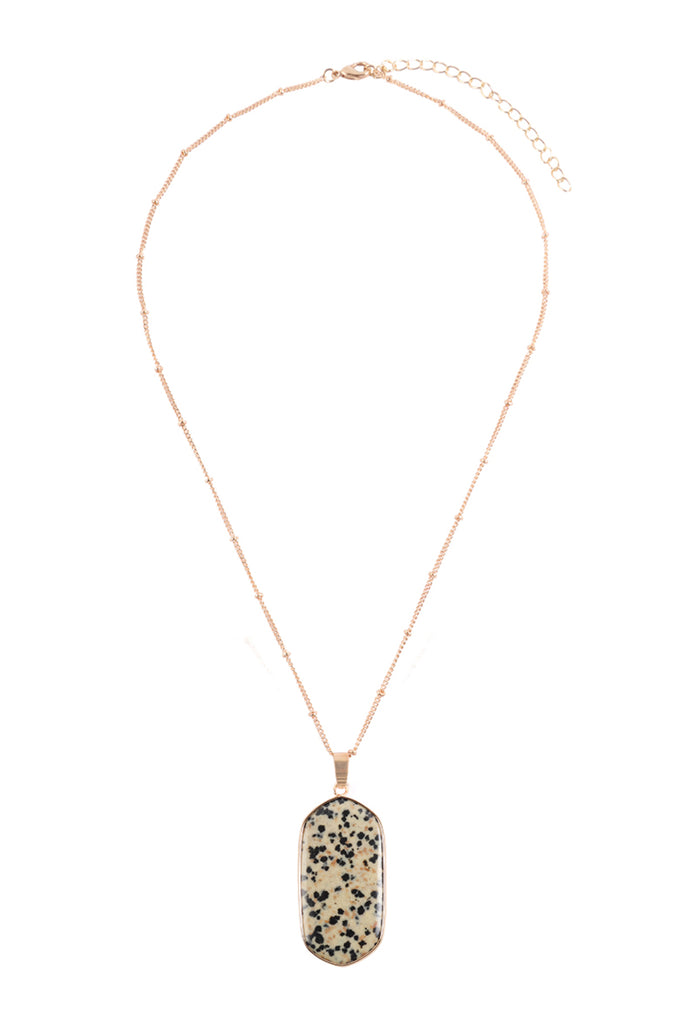 HDN3184 - STONE PENDANT CHARM NECKLACE