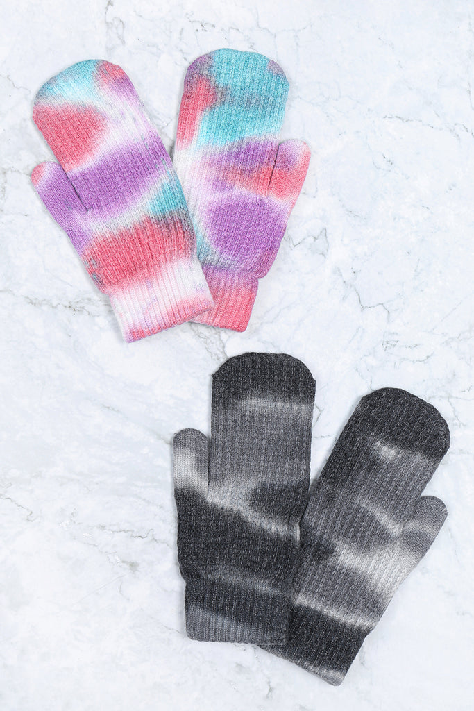 TIE DYE KNIT GLOVES