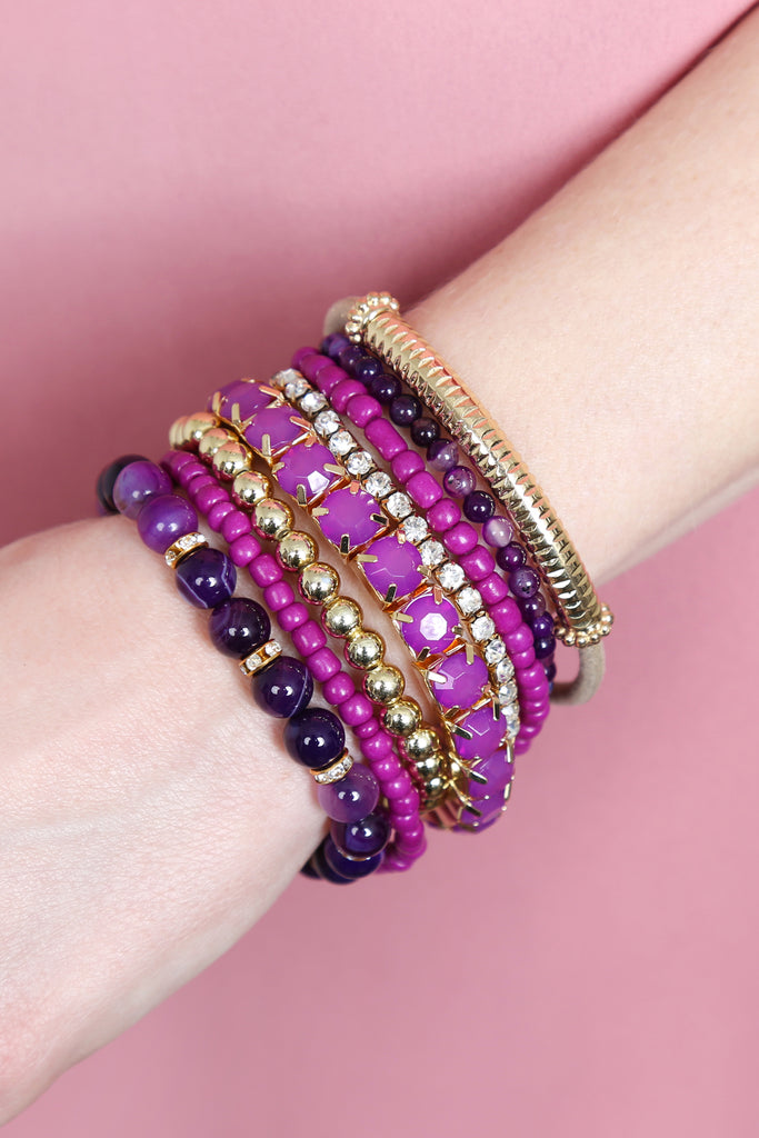 19 G Purple Ladies Seed Bead Bracelet Set at Rs 100 in New Delhi