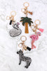 ZEBRA RHINESTONE TASSEL KEYCHAIN