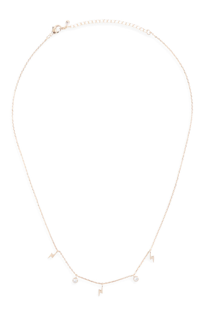 LNB201 - LIGHTNING ZIRCONIA DAINTY CHAIN NECKLACE