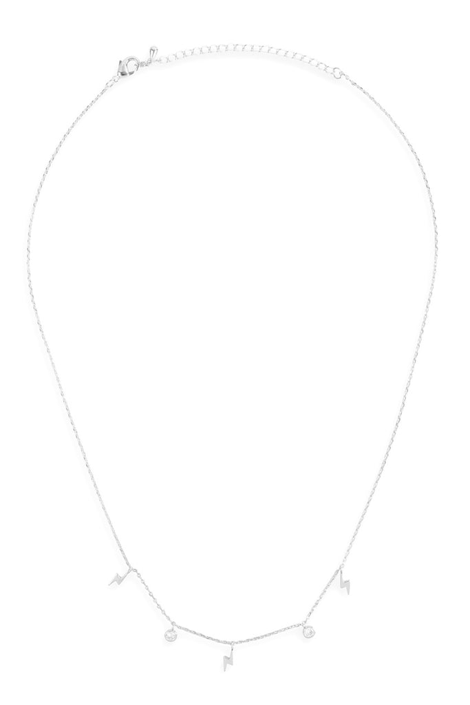 LNB201 - LIGHTNING ZIRCONIA DAINTY CHAIN NECKLACE