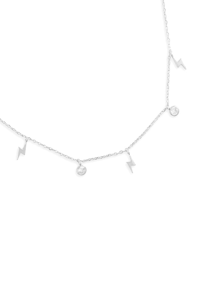 LNB201 - LIGHTNING ZIRCONIA DAINTY CHAIN NECKLACE