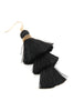 THREE LAYERED THREAD TASSEL EARRINGS