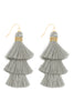 THREE LAYERED THREAD TASSEL EARRINGS