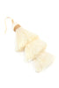 THREE LAYERED THREAD TASSEL EARRINGS