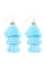 THREE LAYERED THREAD TASSEL EARRINGS