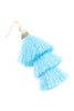 THREE LAYERED THREAD TASSEL EARRINGS