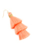 THREE LAYERED THREAD TASSEL EARRINGS