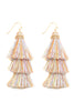 THREE LAYERED THREAD TASSEL EARRINGS