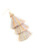 THREE LAYERED THREAD TASSEL EARRINGS