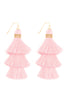 THREE LAYERED THREAD TASSEL EARRINGS