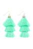 THREE LAYERED THREAD TASSEL EARRINGS