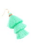 THREE LAYERED THREAD TASSEL EARRINGS