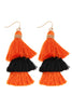 THREE LAYERED THREAD TASSEL EARRINGS