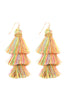 THREE LAYERED THREAD TASSEL EARRINGS